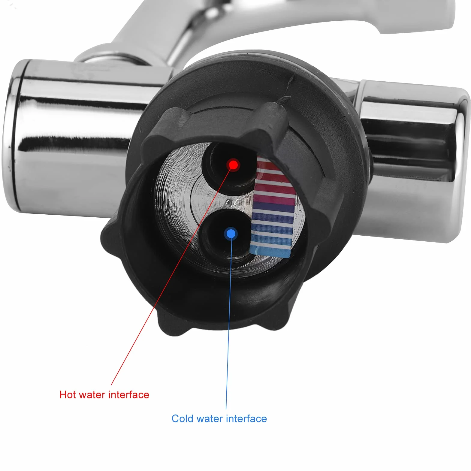 Grifo de Agua, Grifo de Cocina de Rosca G1 / 2in, Herramienta de Lavabo de Salida De Agua Fría Caliente, Aleación de Zinc 360 Grifo de Rotación Ajustable para RV Caravan Cocina Baño Autocaravanas