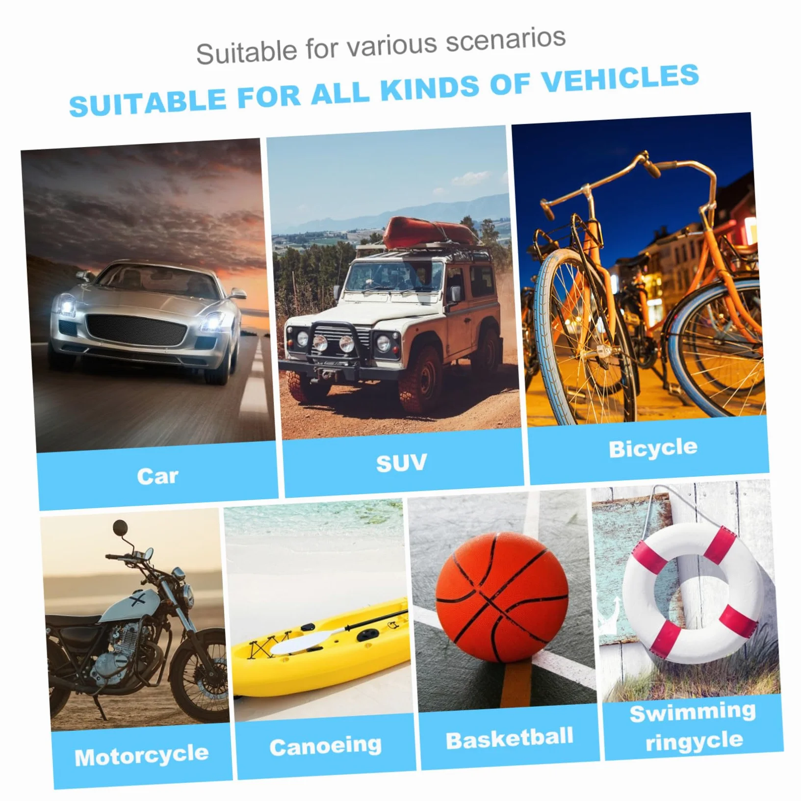 Mikinona Inflador de Neumáticos Eléctrico Portátil Función de Presión Estable con Pantalla Digital Material Abs y Cobre para Coche Adecuado para Mantenimiento de Ruedas