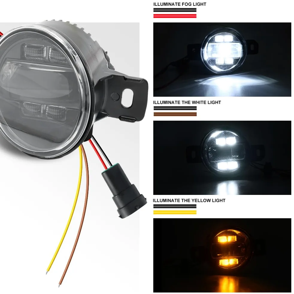 LED Lámpara antiniebla DRL Luz de circulación diurna para Ni.ssan Qashqai J10 Juke X-Trail Micra Reflectores de luz antiniebla del parachoques delantero Luces de señal de giro DLR 2x