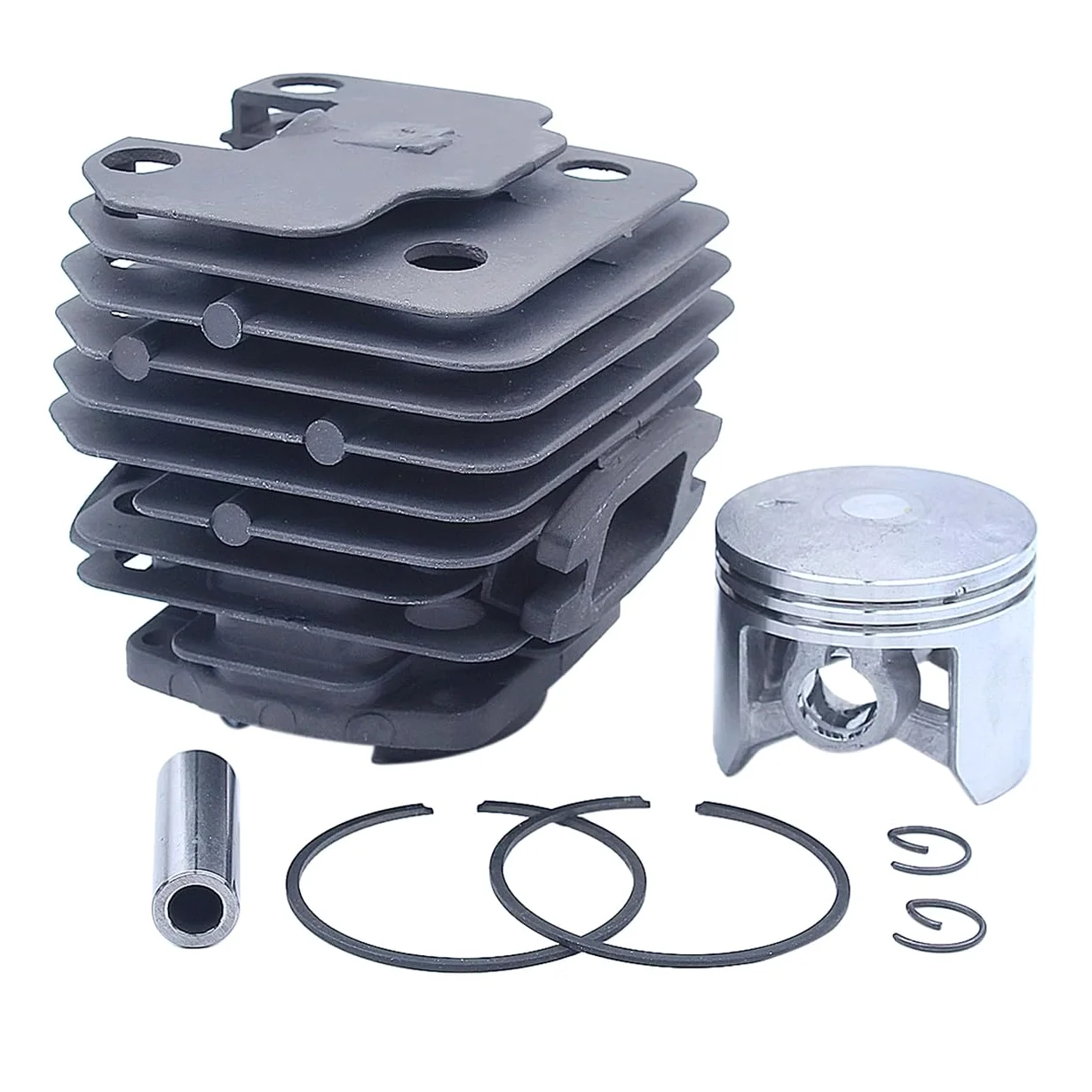 Kit de pistón de Cilindro de 45 mm, Juego de Juntas de carburador, Apto for motosierras de Gasolina de 45 CC, 52 CC y 58 CC.