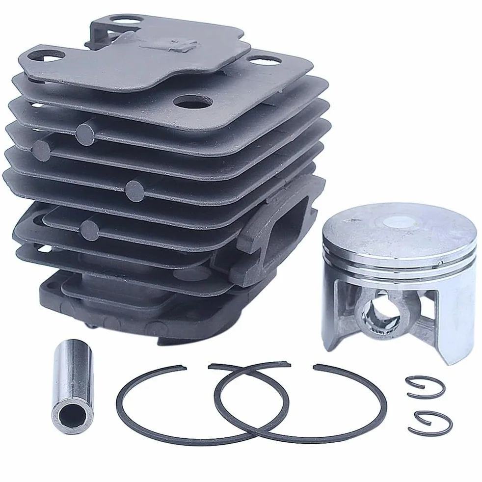 Kit de pistón de Cilindro Compatible y Juego de Juntas de carburador para motosierras de Gasolina 4500 5200 5800 45cc 52cc 58cc