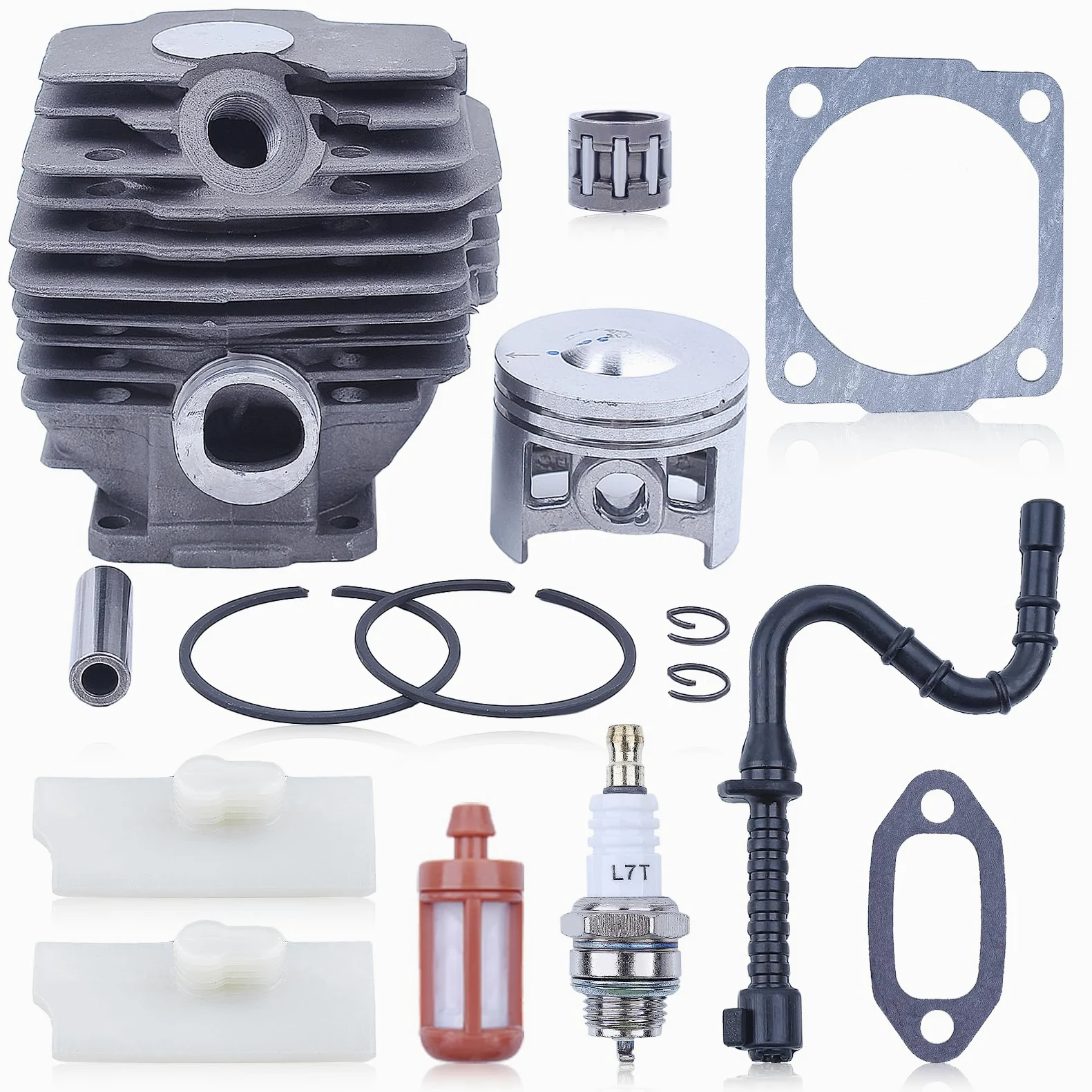 Pistón y Cilindro para STIHL 028 028AV 028WB Motosierra, ADEFOL 46mm Cilindro + Piston + Junta + Bujía + Cojinete Piezas de Repuesto Accesorio 028 AV WB Kit Cilindro 14 en 1