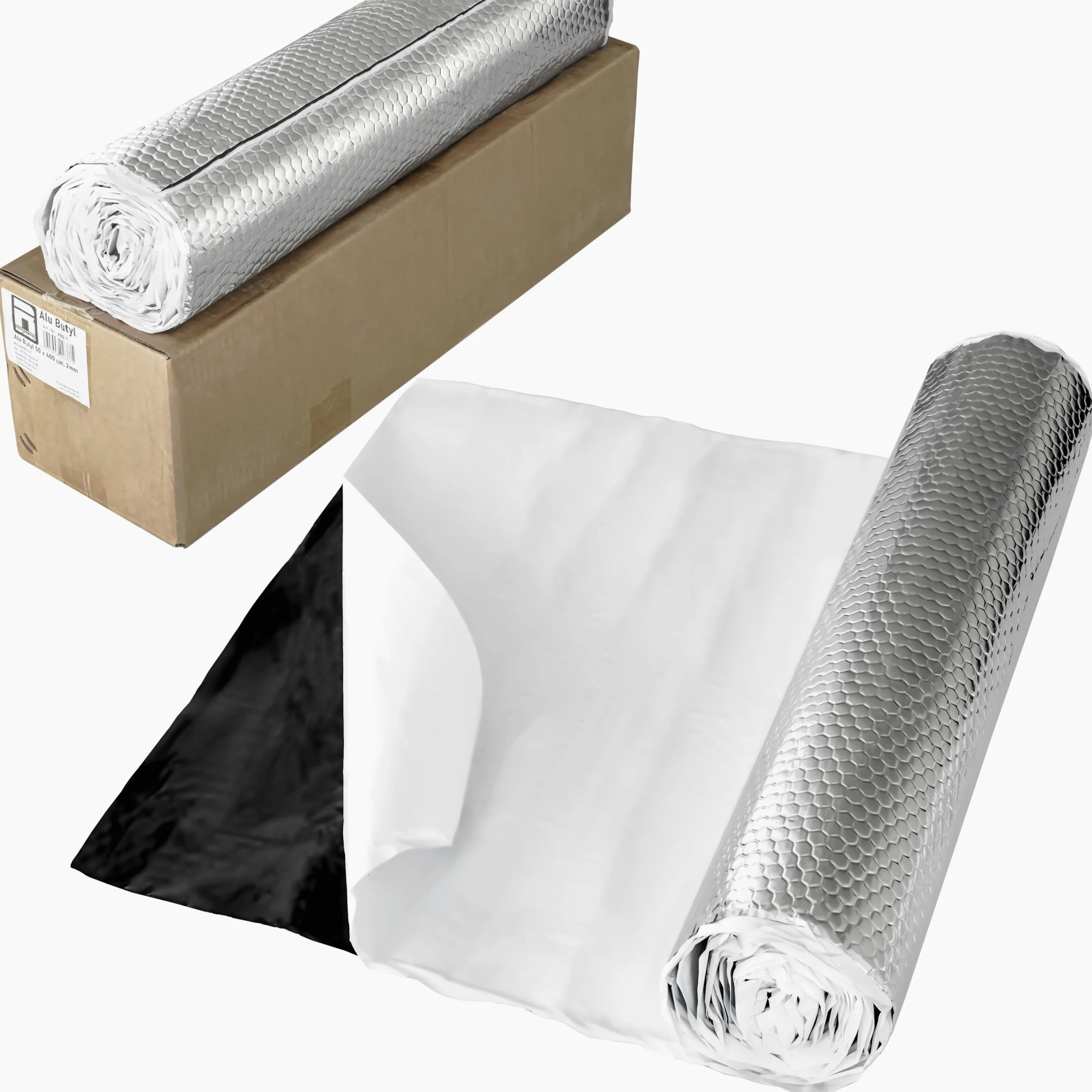 RECAMBO 2 m² Esterilla aislante de ALUBUTYL para aislamiento acústico (2 mm, 50 cm x 400 cm) autoadhesiva Anti Rubor para Coche