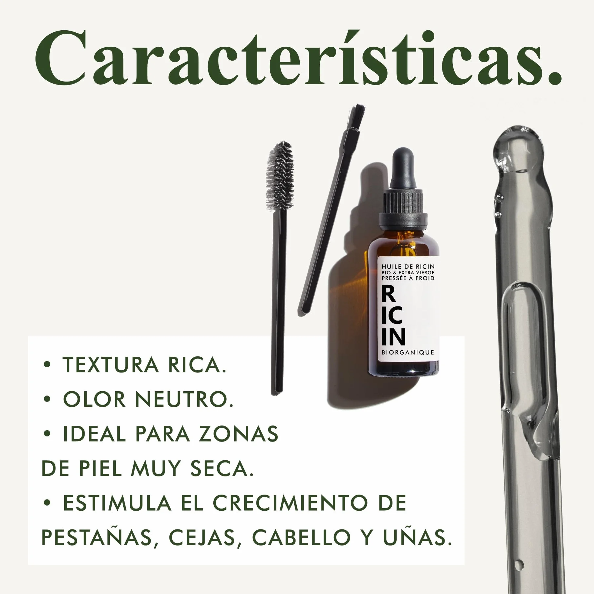 Aceite de Ricino BIO 100% Puro Prensado en Frío 100 ml Vegano Botella de Vidrio