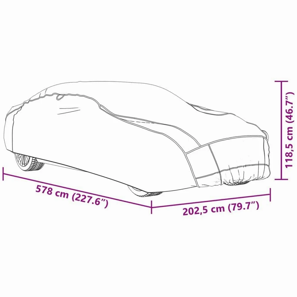 vidaXL Funda Completa Coche Sedan protección al Granizo XXL Gris/Plata, Funda de Coche, Funda de Coche para Exterior, Funda de Coche Impermeable