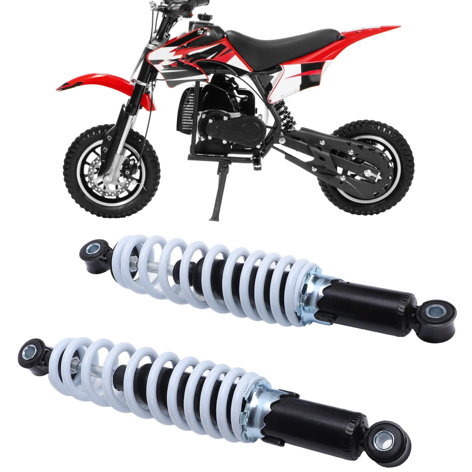 Amortiguador de Motocicleta de 300mm, Suspensión Trasera, Amortiguador Ajustable para Mini Moto de Cross, Scooter, Carrito de Bolsillo, 2 uds.