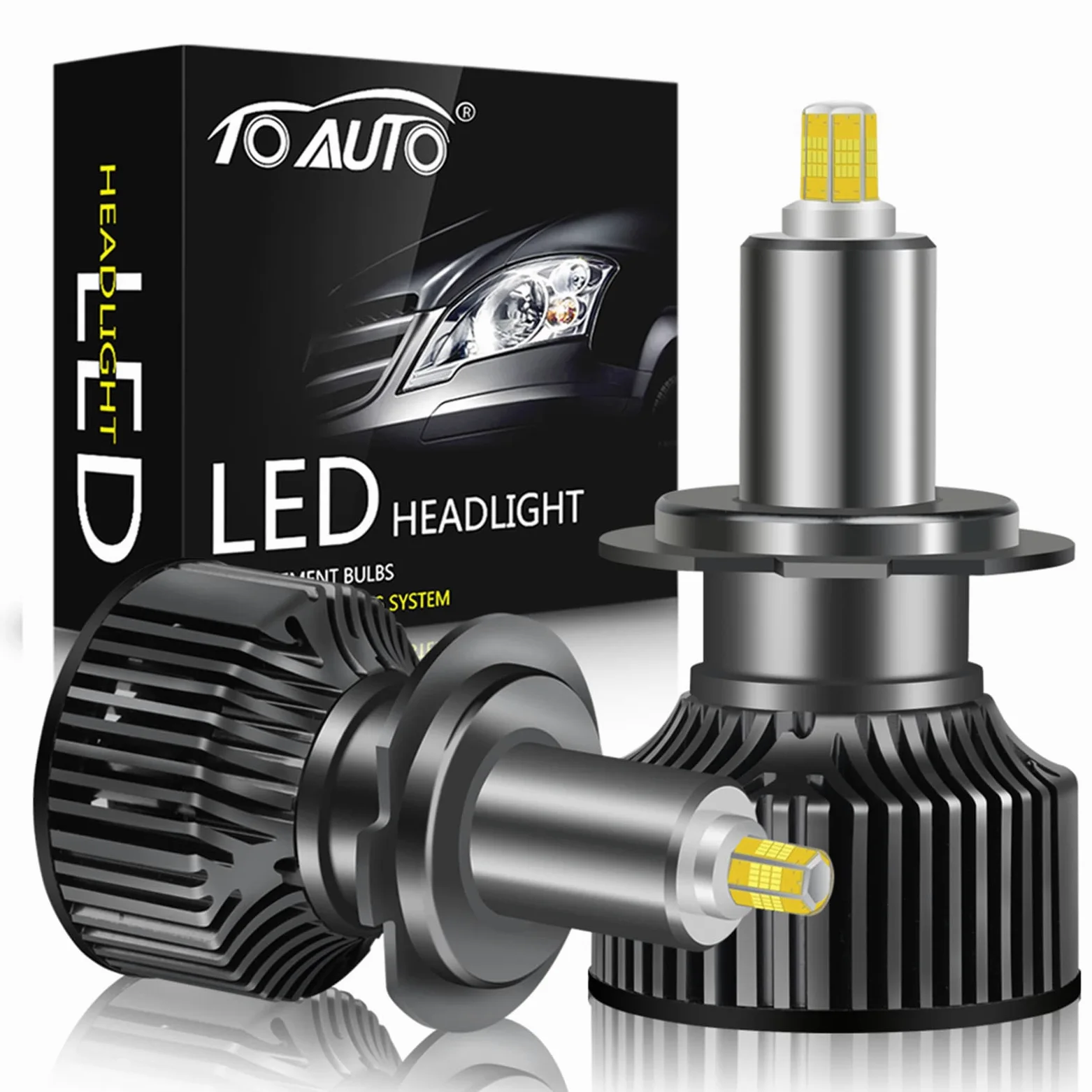 Bombillas LED 100W 40000LM Super Bright, 360° 8 Lados Emisores De Luz LED Kits De Conversión, 6000K Haz Ajustable Blanco Frío, Más De 30000 Horas De Vida Útil, IP67, Plug and Play,H4