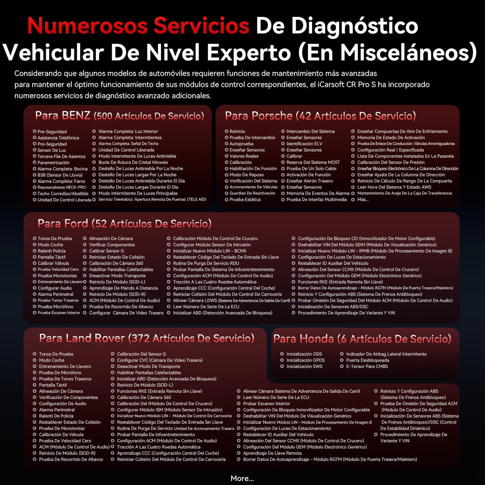 CR Pro S Herramienta de Diagnóstico Bidireccional para Todos los Coches, Codificación ECU para Audi/BMW/VW, Escáner OBD2, Pantalla Táctil/49 Restablecimientos/4000+ Pruebas/Registro de Batería