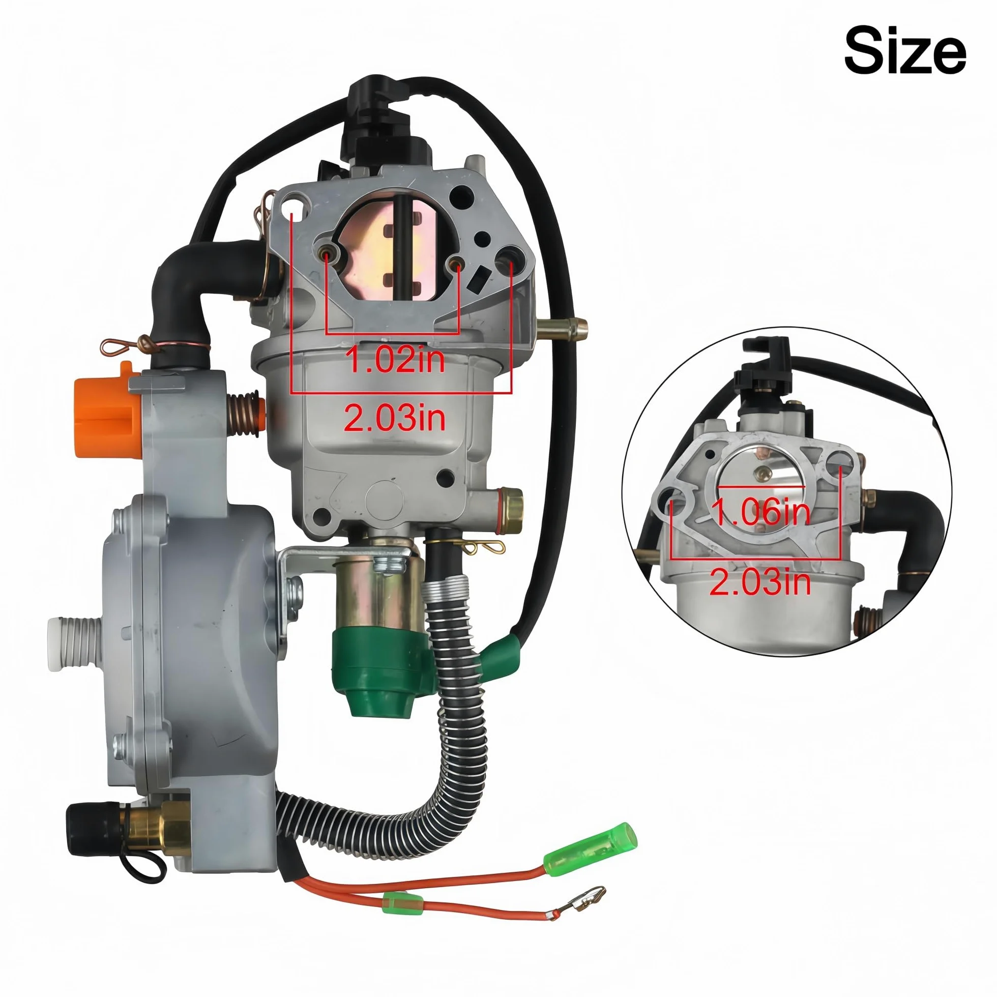Carburador Kit de carburador conversión NG combustible dual para generadores 4,5 KW a 10, herramienta eléctrica jardín