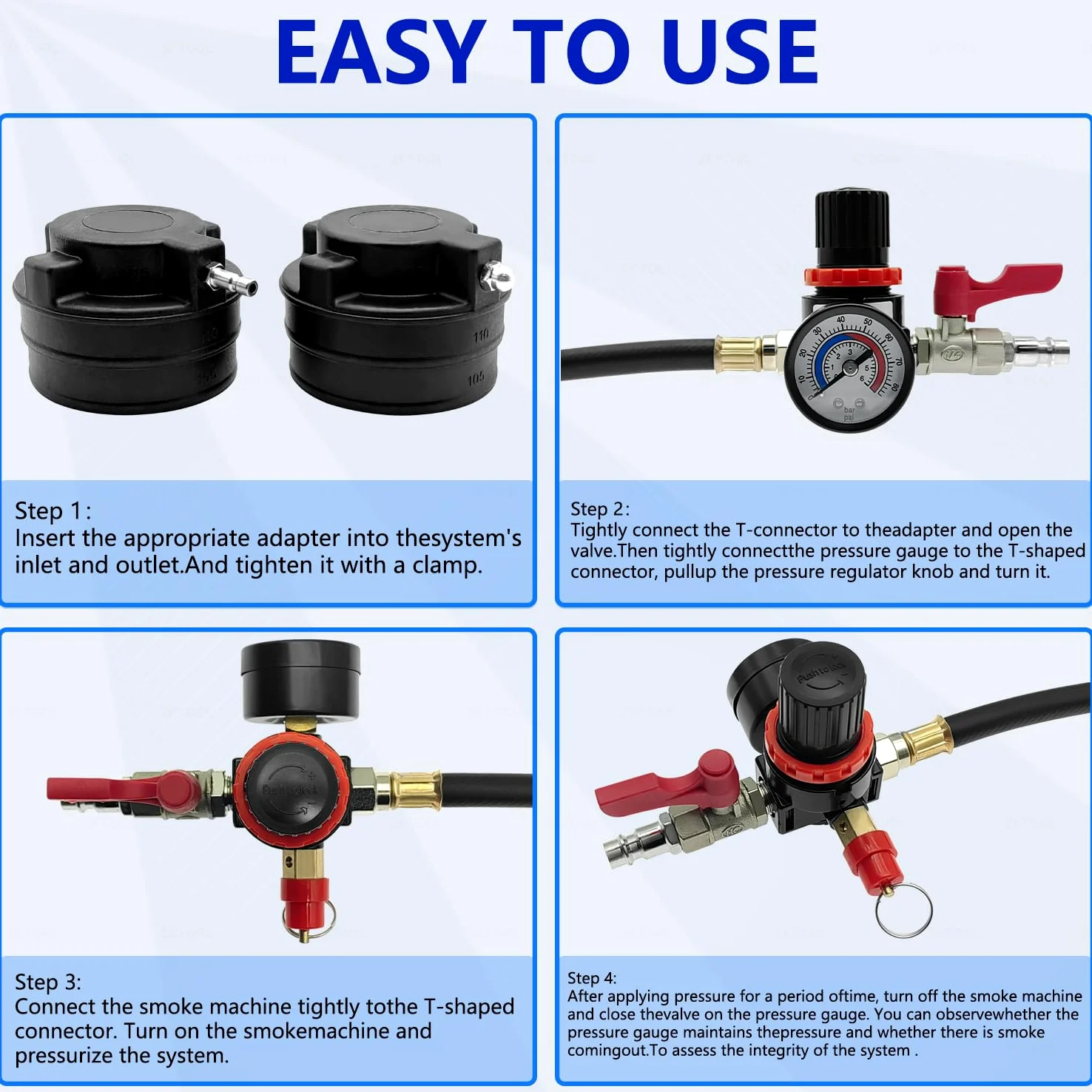 ZKTOOL 19 probadores de fugas de sistema turbo, medidor de presión de aire de turbocompresor, probador de fugas de presión de turbina, probador de fugas de manguera, con 7 pares de adaptadores