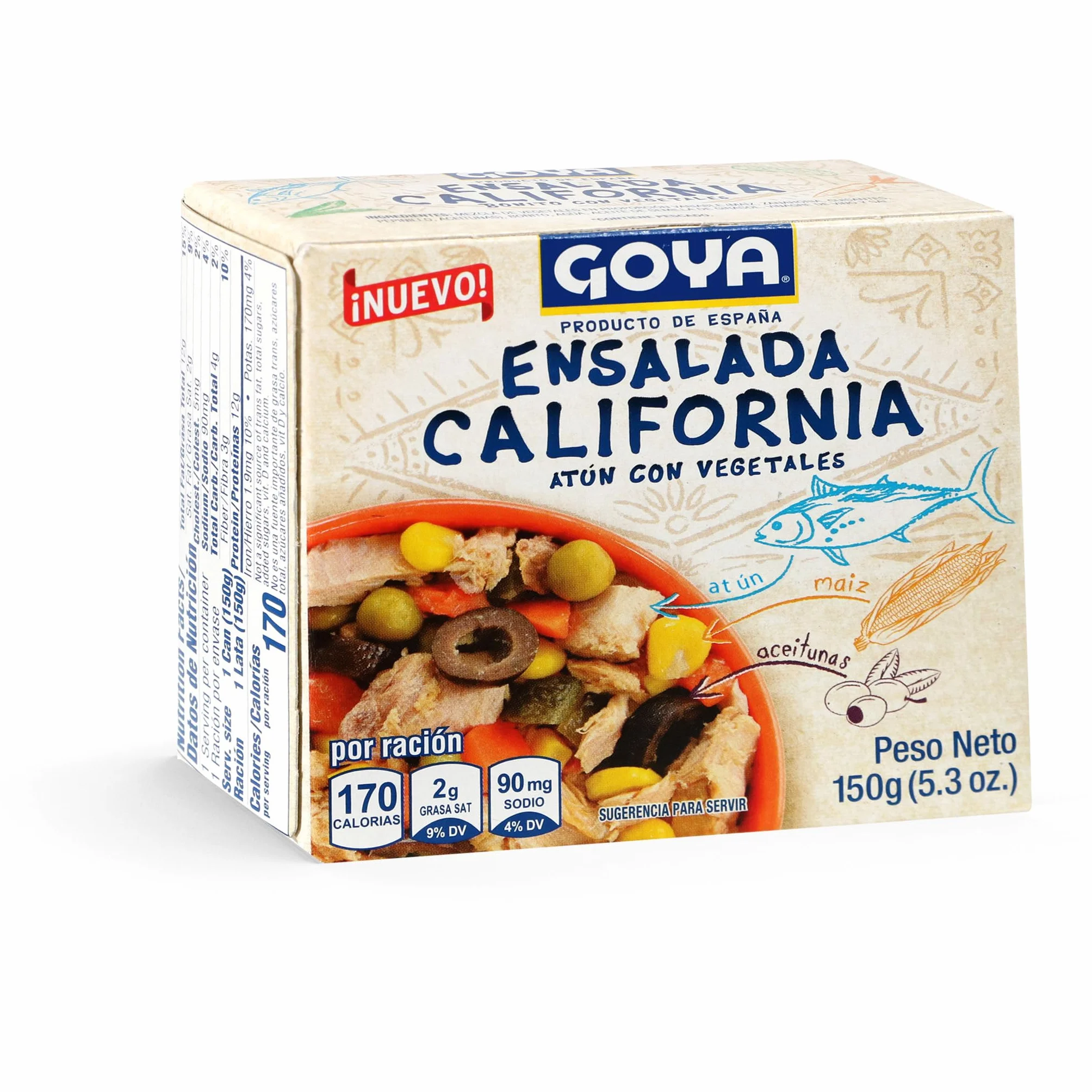 Goya Ensalada de Atún California 150g con Maíz y Aceitunas Negras