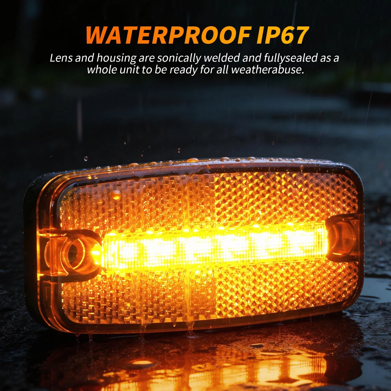 4x Luces Laterales LED Naranjas, 12V/24V impermeables IP65 con soporte, con certificación ECE R10, para remolques, furgonetas, caravanas y camiones