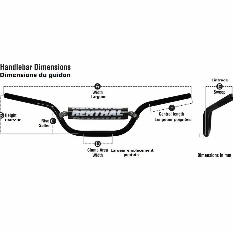 RENTHAL - Guidon Classic 22,2mm Trail/Enduro Haut Argent