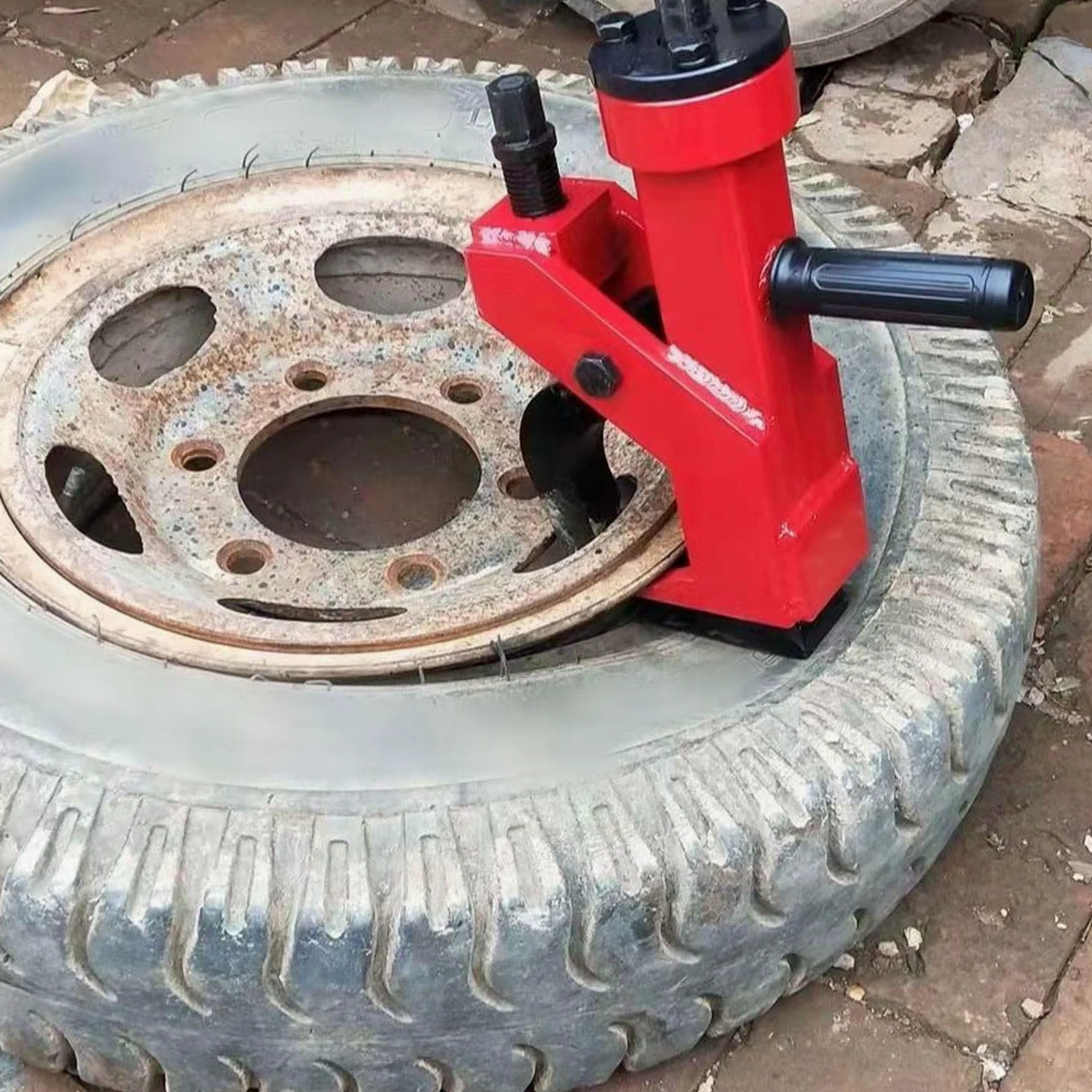 Destalonador manual de neumáticos, herramienta de cambio de neumáticos de alta resistencia, kit de reparación de ruedas portátil y eficiente para ATV UTV Tractor Truck Car, con