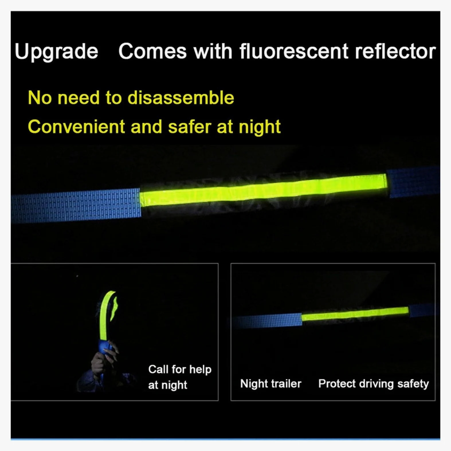 Cable Azul for Coche, cabrestante de Remolque sintético, línea Cuerda 5 M, 17600lbs, Luminoso con Fuerte tracción Gruesa for vehículos Todoterreno ATV Fuerte Resiliencia
