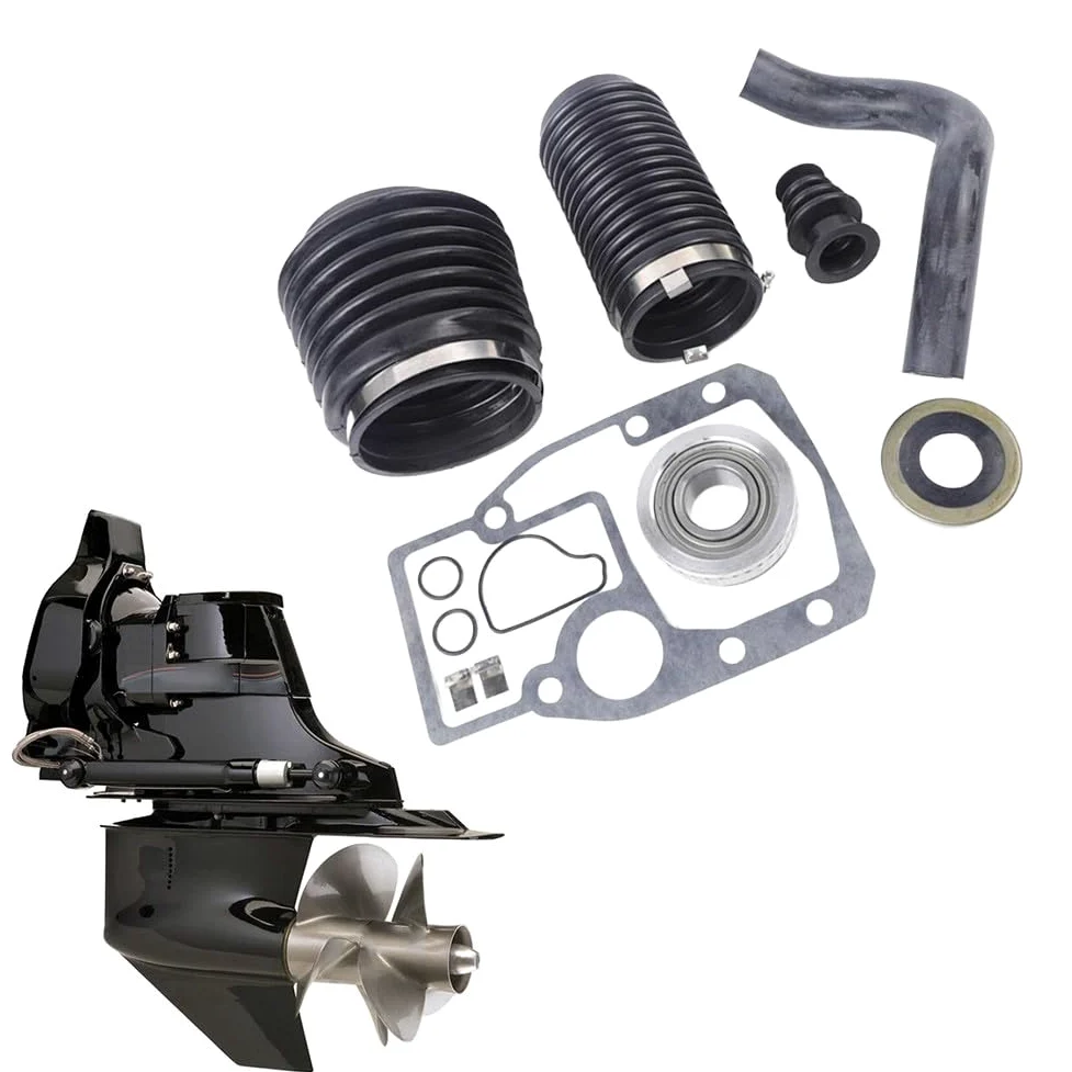 Kit de reparación de fuelles para SX-S SX-C SX-R SX-M DP-S DP-S1 DP-SM OMC para fueraborda COBRA con abrazaderas y juego de juntas, rodamientos cardán, cable de cambio y fuelle de escape
