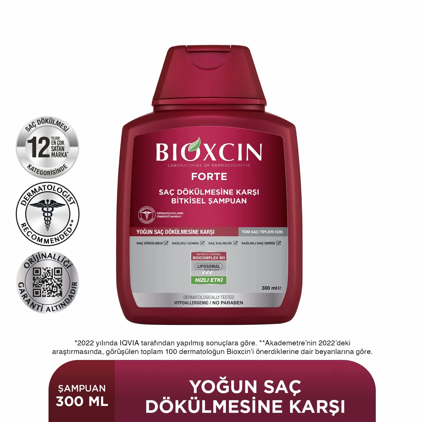 BIOXCIN FORTE Champú contra la caída del cabello, con Bio Complex B11, crecimiento más fuerte