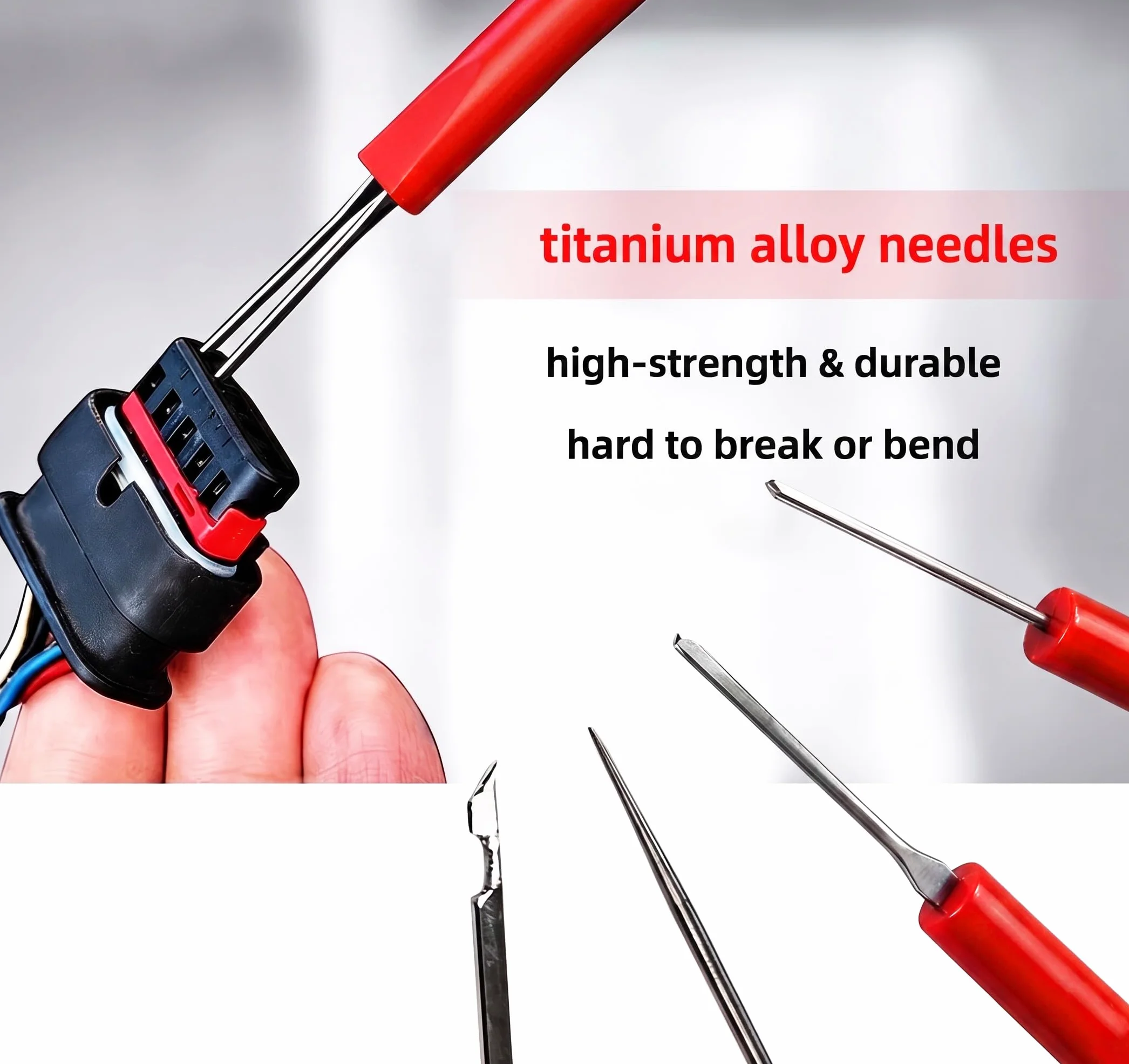 RQG Kit de herramientas de extracción de terminales, 26 piezas, kit de herramientas de extracción de pines eléctricos, universal para reemplazar y liberar conectores de arnés de cables automotrices de