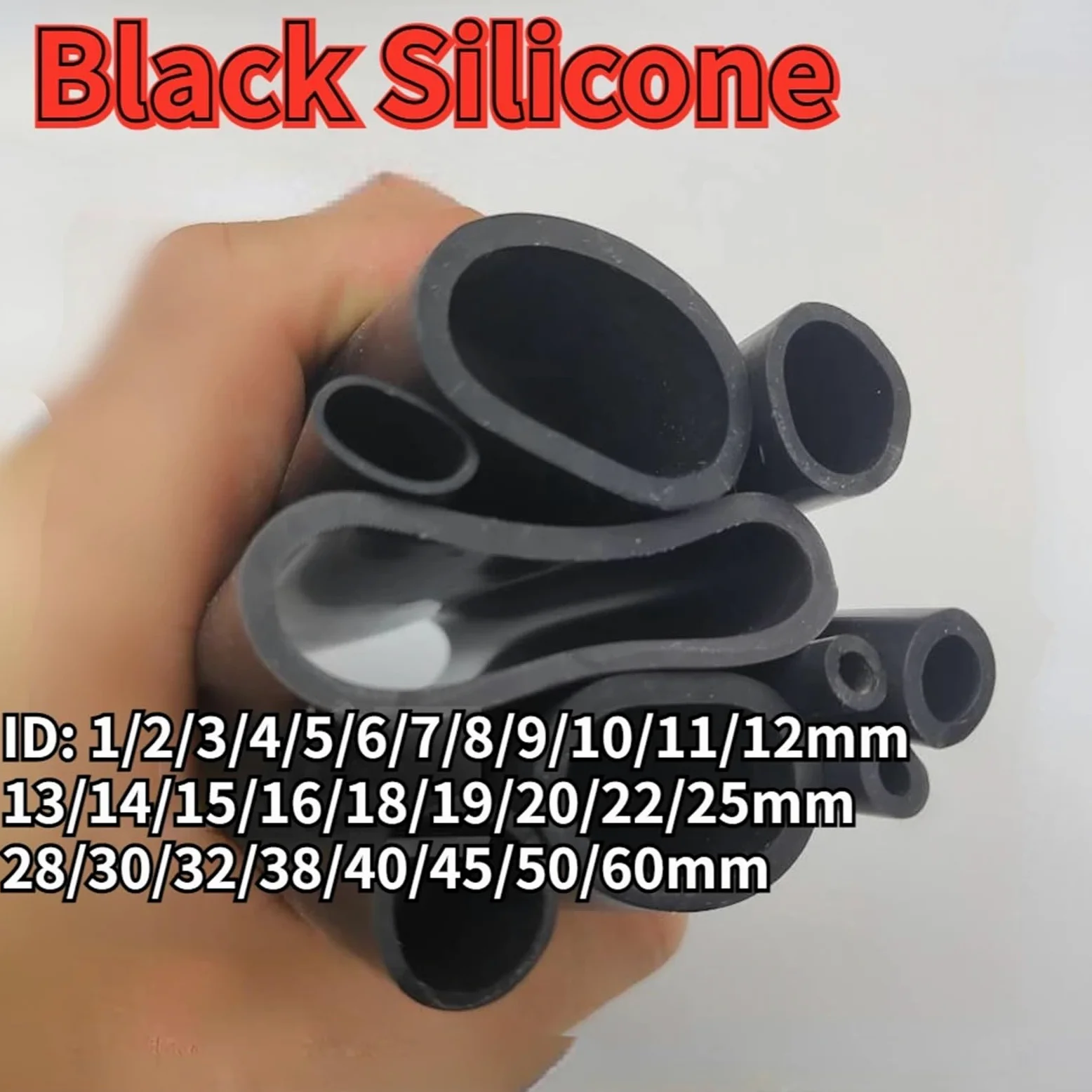 Tubo capilar de Silicona de Grado Industrial, Resistente a Altas temperaturas, de 1 Metro y 5 Metros, diámetro Interior de 1 a 60 mm Manguera de Gasolina(50x60mm-1Meter)