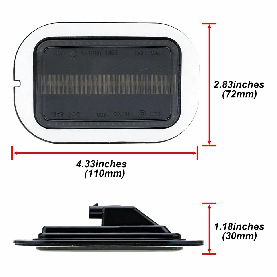 Juego de 6 luces de posición laterales LED para 17-25 V-W C-rafter SY/SZ 19-24 e-C-rafter, 17-25 MAN TGE, luces de plantilla canbus antierror con barra luminosa, diseño ahumado, 12 V/24 V