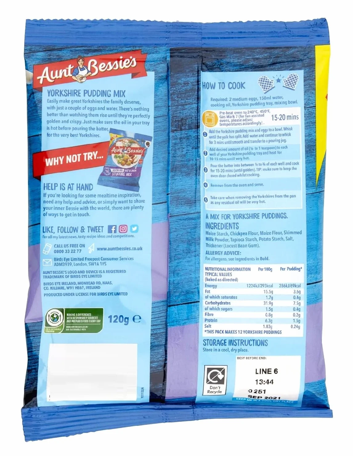 Aunt Bessie's Yorkshire Pudding Mix 128g