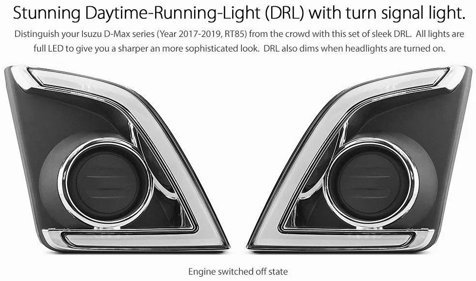 tunez LED DRL Luz de circulación diurna intermitente D-Max luz antiniebla coche niebla