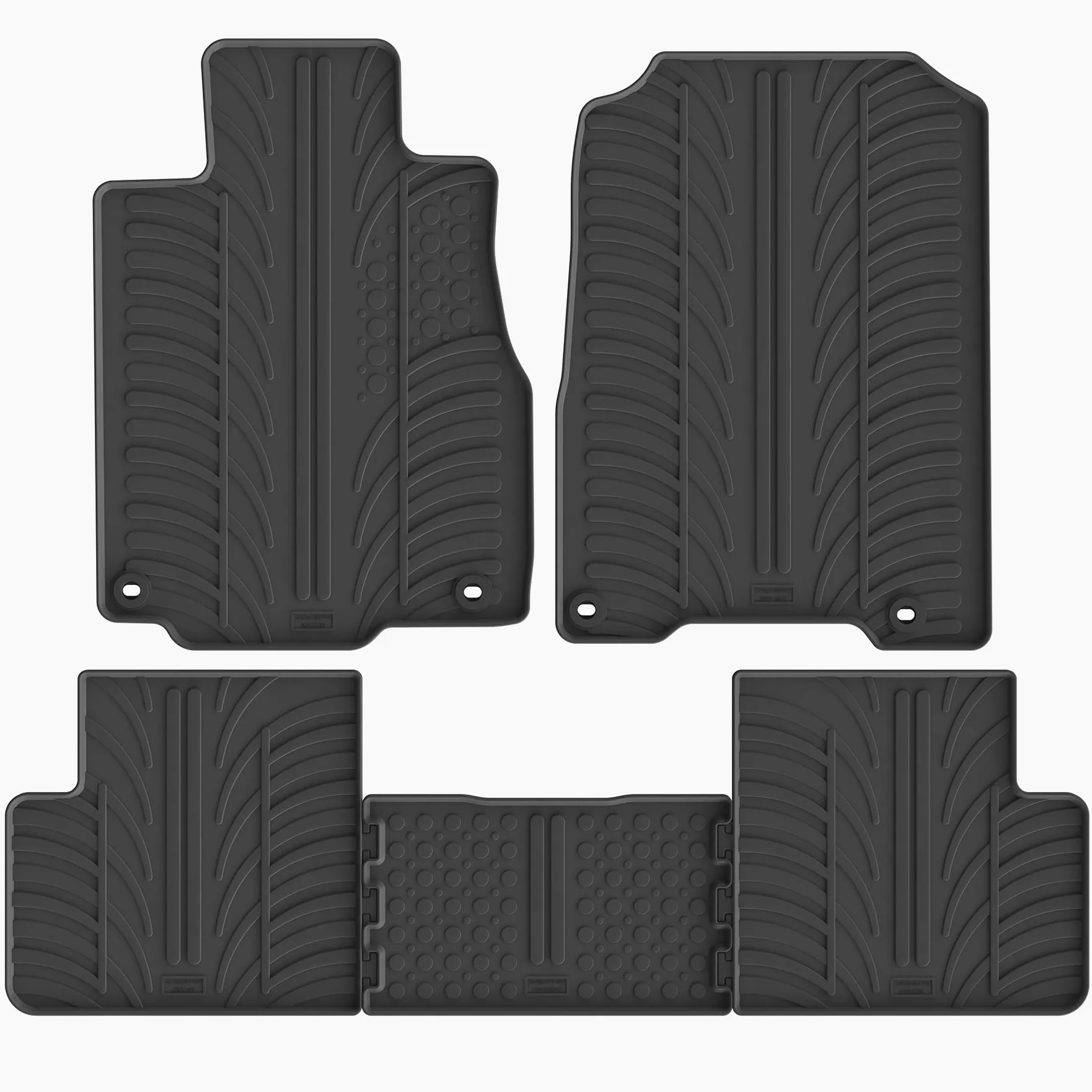 Rubber Car Mats GL 0306 Alfombrillas de Goma para Coche, Color Negro