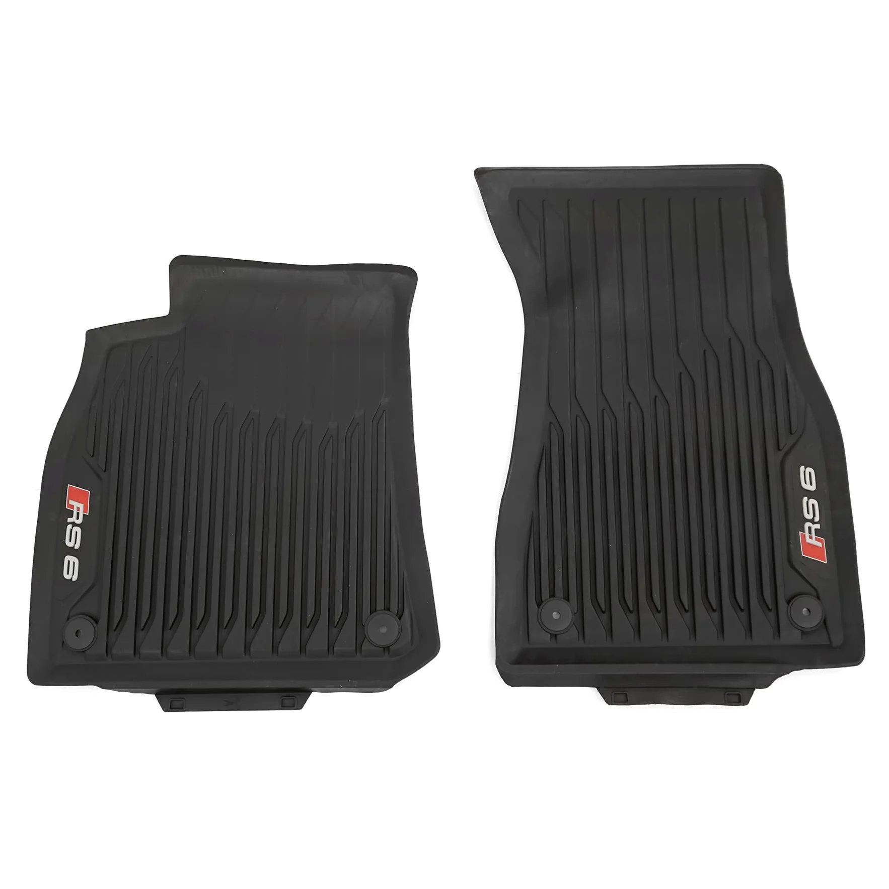 Audi 4K1061501A041 - Alfombrillas de Goma Delanteras (2 Unidades, para Todo Tipo de climas, con inscripción RS6), Color Negro