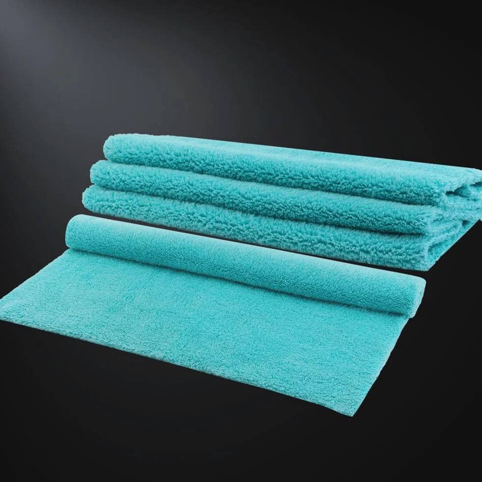 SPTA Toalla de Secado de Microfibra para Lavado de Coche, Paquete de 6 Toallas de Lavado de Coche súper afelpadas sin Bordes para Detalles de automóviles, 16.1 x 17.7 Pulgadas, 420 g/m², Azul