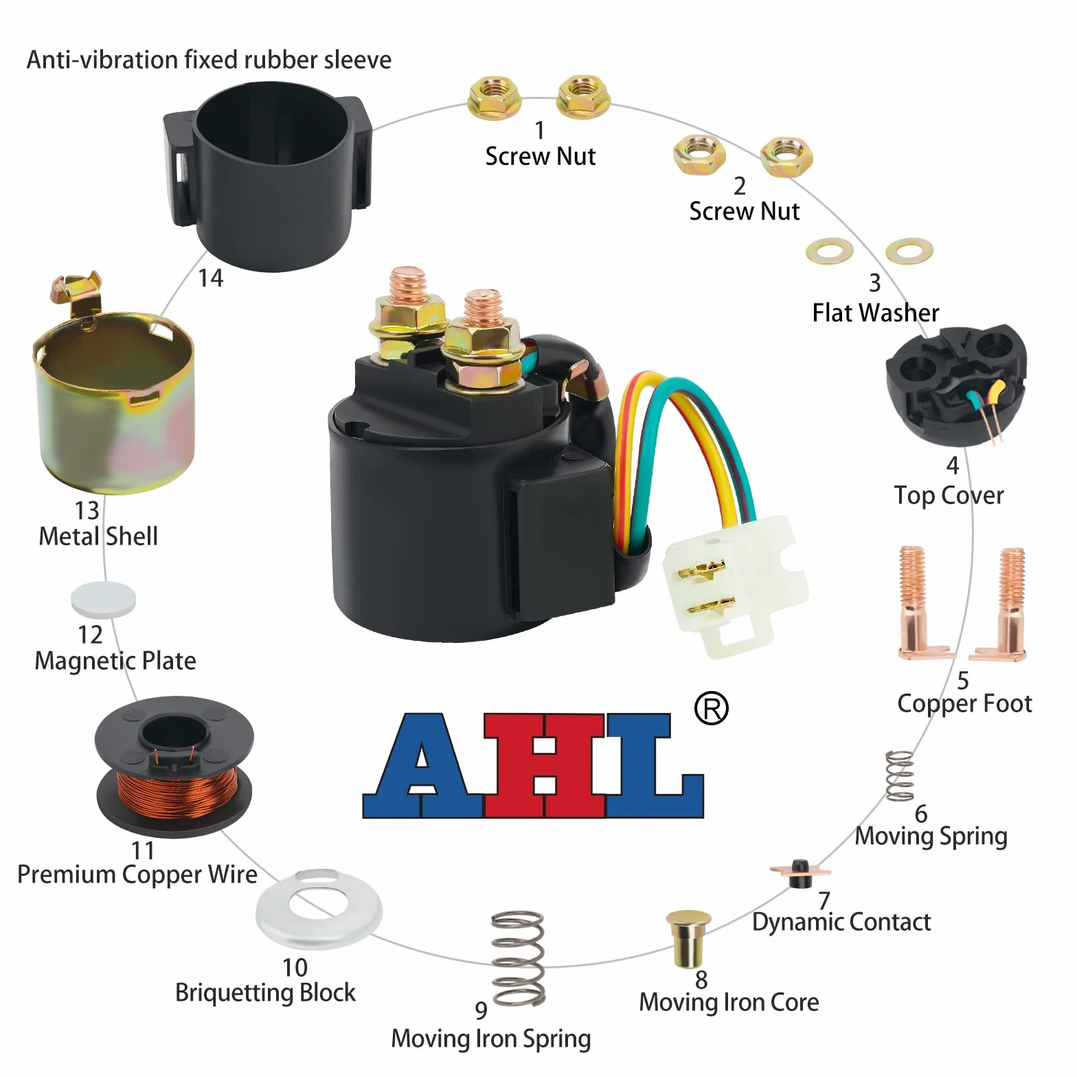 AHL- Motocicleta Solenoide Relé De Arranque para HYOSUNG MS1-125 MS1 125 MS3-250 MS3 250 RT125 RT125D