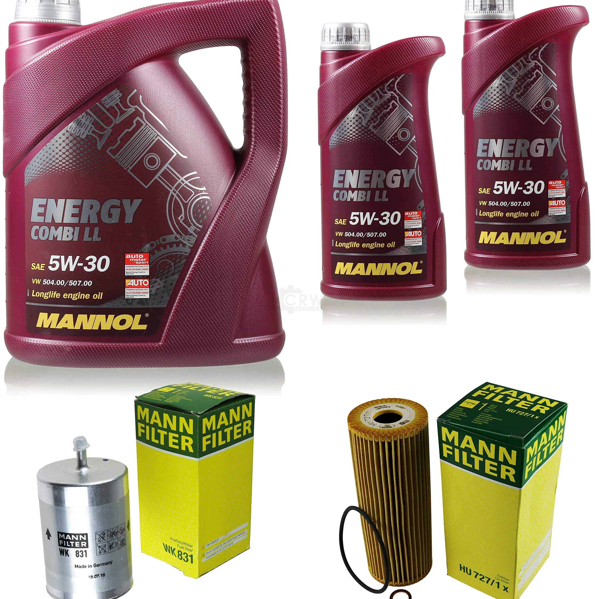 QR-Parts Kit 85460106 HU 727/1 x MN7907-1 MN7907-5 WK 831 7 L Energy Combi LL 5W-30 + paquete de filtros MANN 10929565