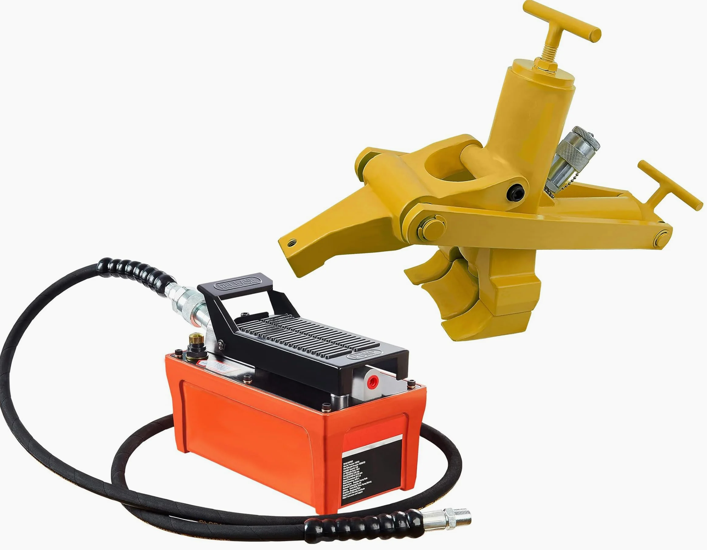 JOMAFA Destalonador de Ruedas hidraulico para Coches, Camiones, Tractores, etc más Bomba de Pedal hidroneumatica 10000 PSI