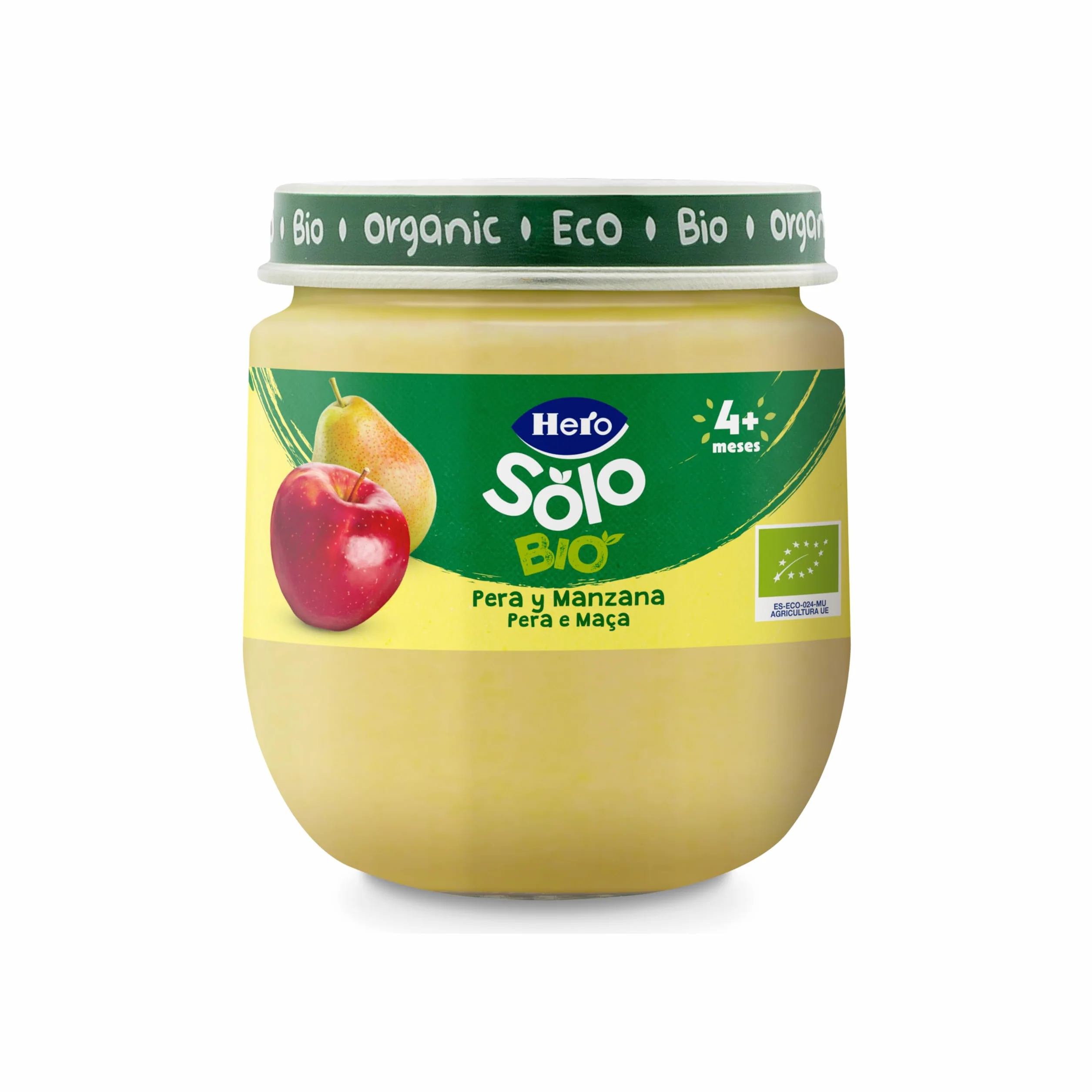 Hero Solo Bio Tarritos de Pera y Manzana 100% Ecológico - Pack 12 x 120 g