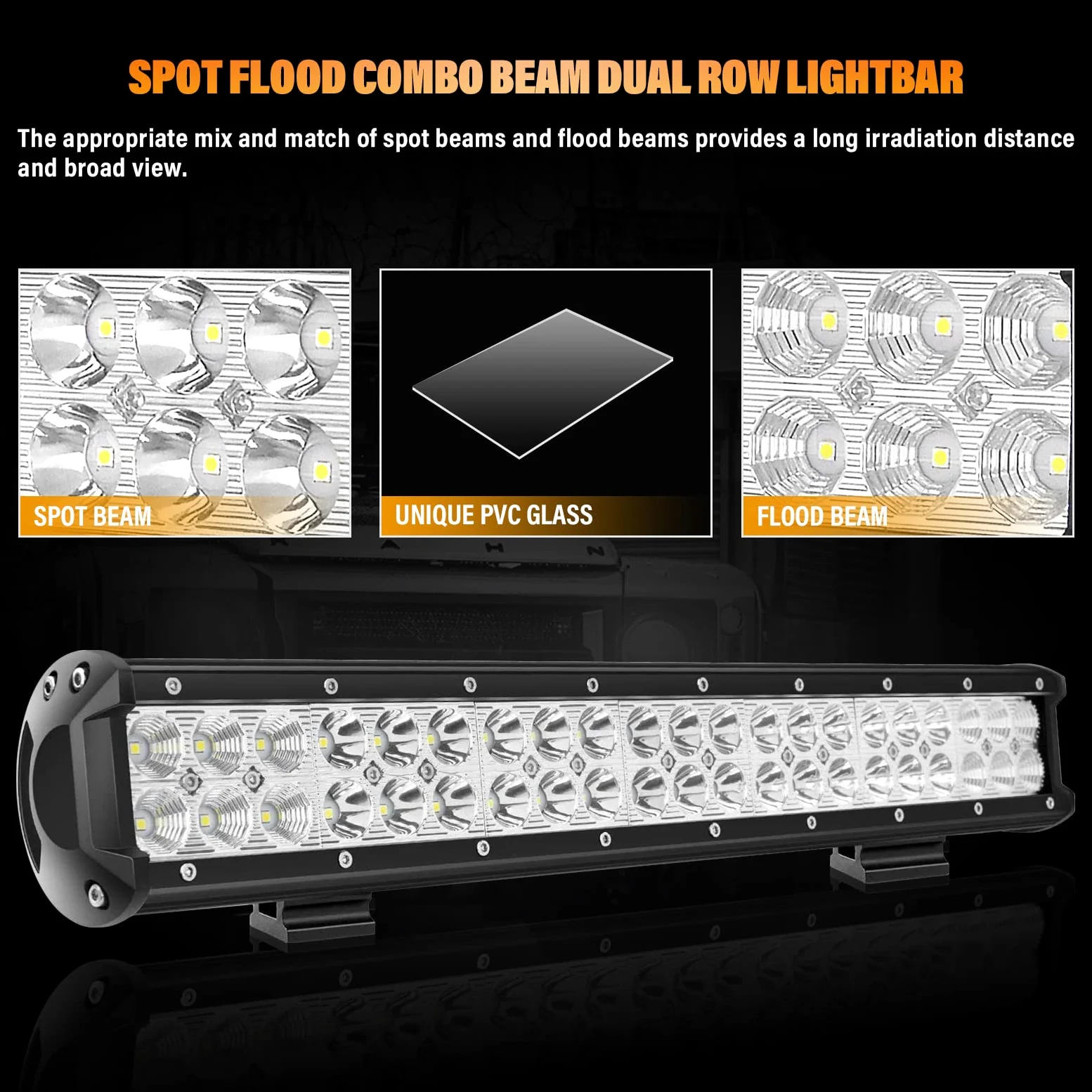 Barra Led 4x4, SKYWORLD 71 cm 180W Barra de luz LED de Trabajo con 12V Arnés de Cableado Faro Led Focos Led Barras Led Trabajo para Coche Tractor SUV ATV UTV Camion Barco Todoterreno