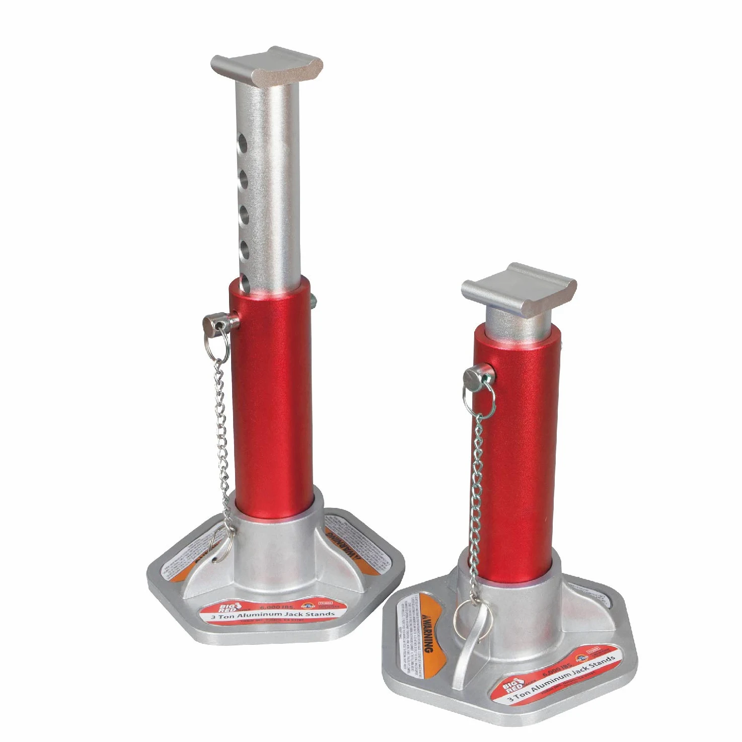 Torin Big Red t43004 Aluminio de Bloqueo Doble Jack Stands: 3 Ton Capacidad de elevación, 1 par