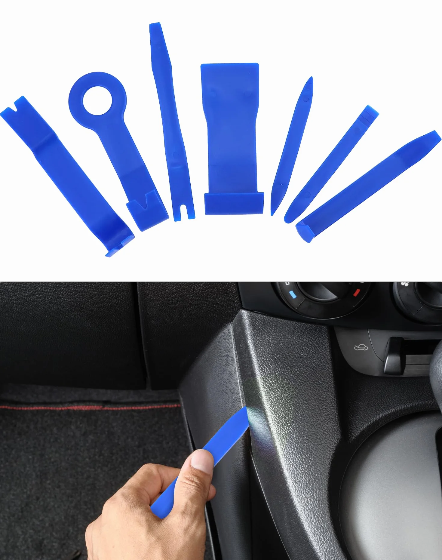QWORK® Juego de Herramientas Profesionales para automóvil, botiquín de Primeros Auxilios para automóvil de 17 Piezas para desbloqueo y modificaciones de Emergencia del automóvil