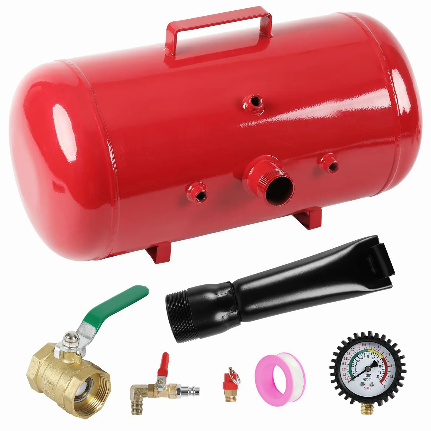 Inflador de neumáticos de 40 L, 300 x 595 mm, presión de trabajo 8 bar, máx. 10 bar, para coches, camiones, caravanas y vehículos todo terreno