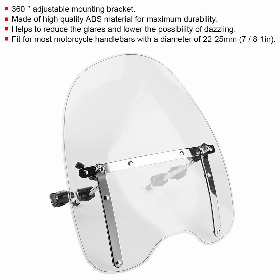 Deflector De Viento Para Motocicleta, Accesorio Para Montar En Manillar De 22-25 Mm, Parabrisas De Motocicleta Transparente