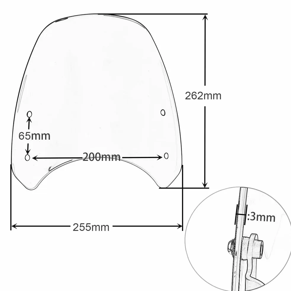 Moto Deflector Viento Parabrisas Motocicleta Para Triumph Para Bonneville, Pantalla Protección Contra El Viento, Deflectores Aire Para Motor, Accesorios Moto Parabrisas(C)