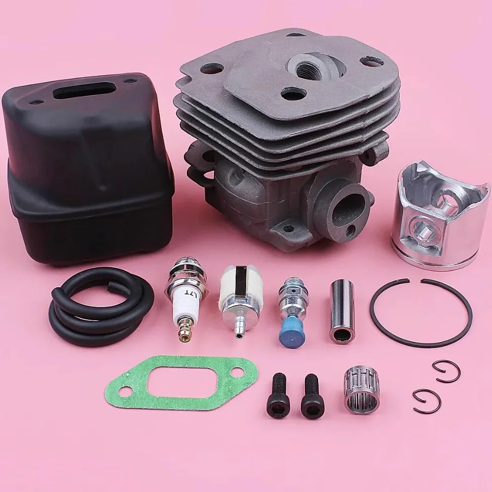 Kit de pistón de cilindro de 47 mm, for Husqvarna 357 359, silenciador de escape, junta de perno, línea de filtro de combustible, pieza de repuesto de motosierra Pistón del cilindro de motosie