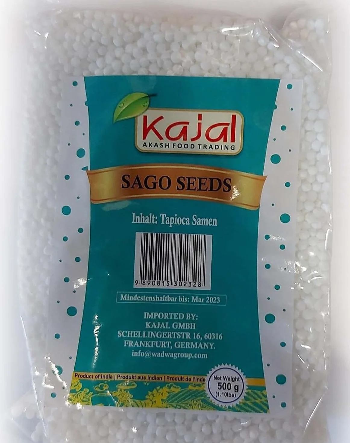 Perlas de tapioca Kajal Sago 1 x 500 g