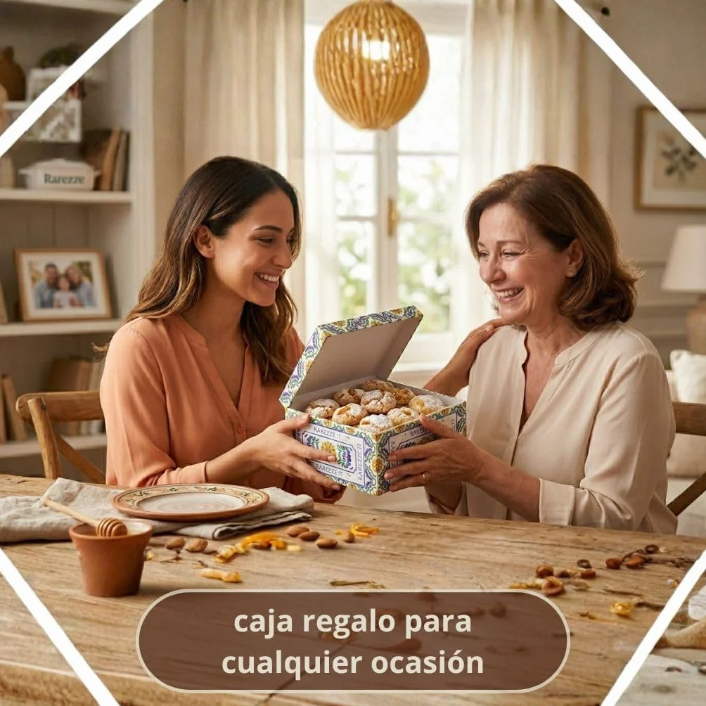 Pastelitos artesanales sicilianos de almendra Caja regalo Repostería tradicional