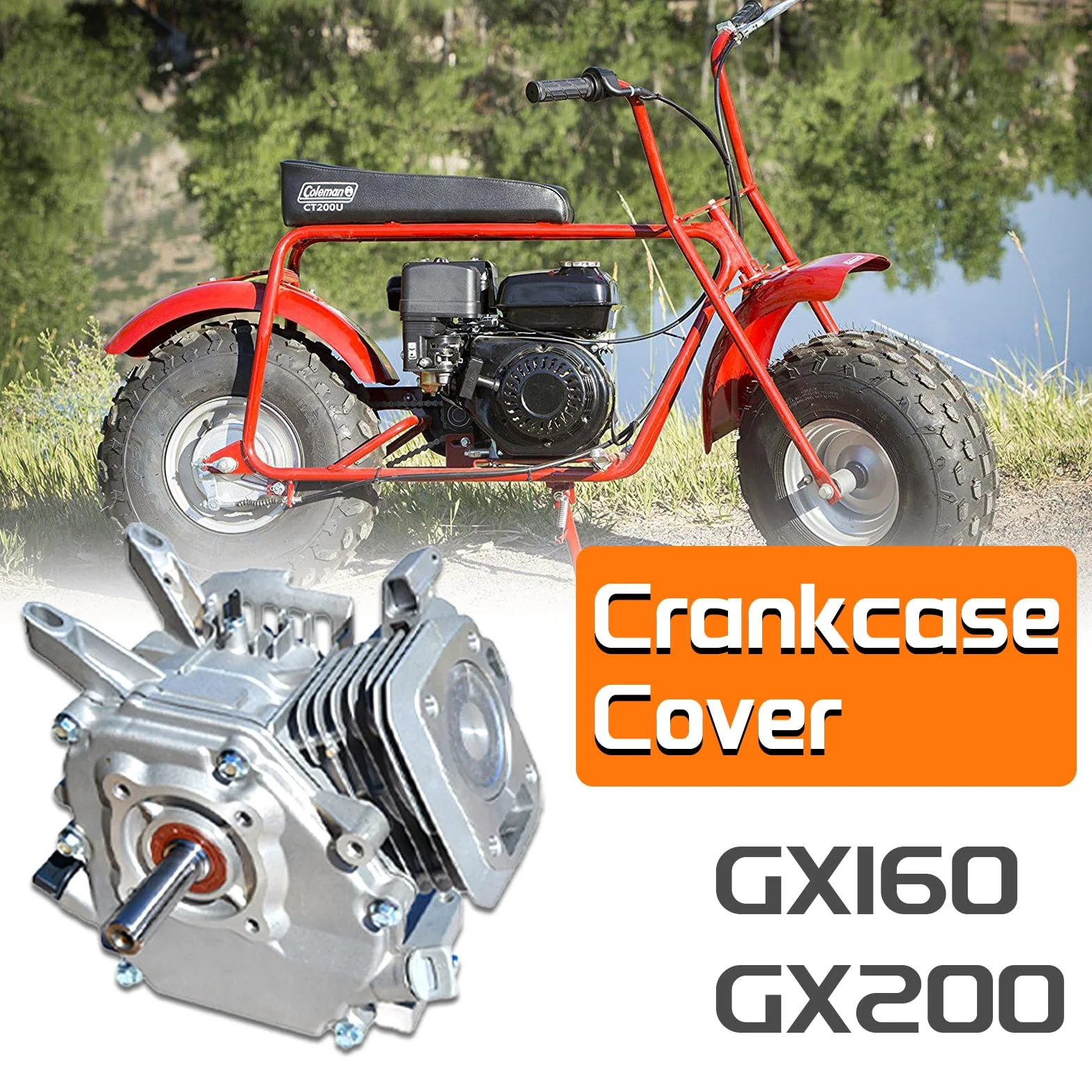 Cubierta del cárter del motor para Honda GX160 GX200 5.5HP 6.5Hp Engine Rep 91201-Z0T-801,96100-62050-00 Mini Bike Go Kart cortacésped