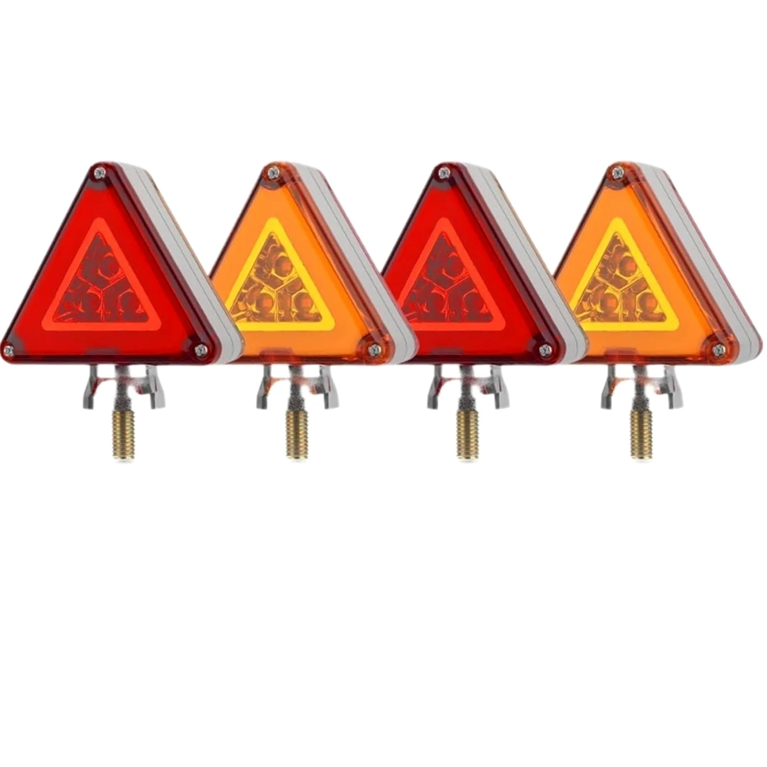 Triángulo de señalización El estroboscópico del triángulo de la Defensa del camión Enciende el piloto Dual de la Cara de 12V 24V(4X Flash Light)