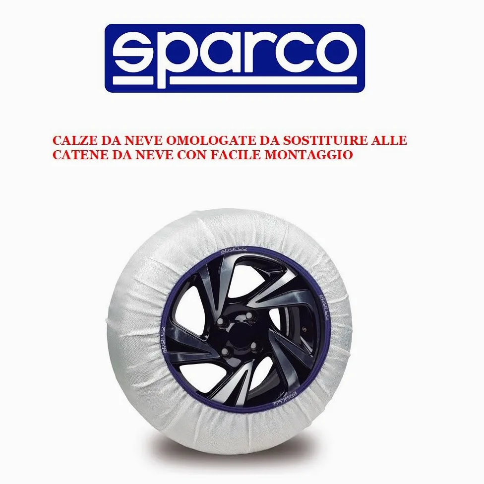 Calcetines DE Nieve Y Hielo para NEUMÁTICOS DE Coche para MEDIR Ruedas Y NEUMÁTICOS 195/40 R17 Talla S EN Tela 1 PAR DE Calcetines =2 Piezas DE Calcetines SPARCO Silent HOMOLOGADOS