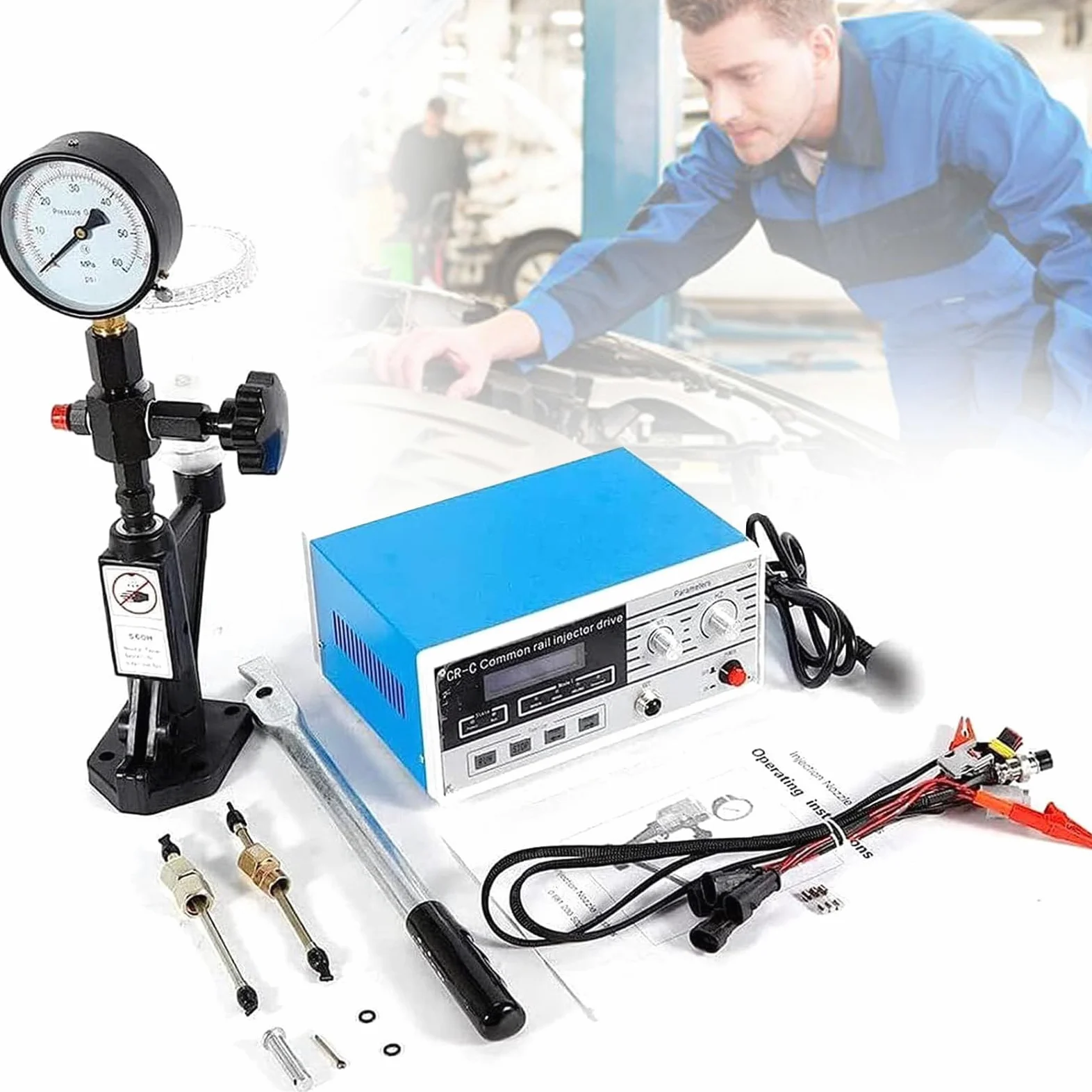 Probador De Inyectores Diésel Common Rail, Kit De Compresión para Probador De Inyectores Diésel, Probador De Inyectores Diésel Profesional Multifuncional,