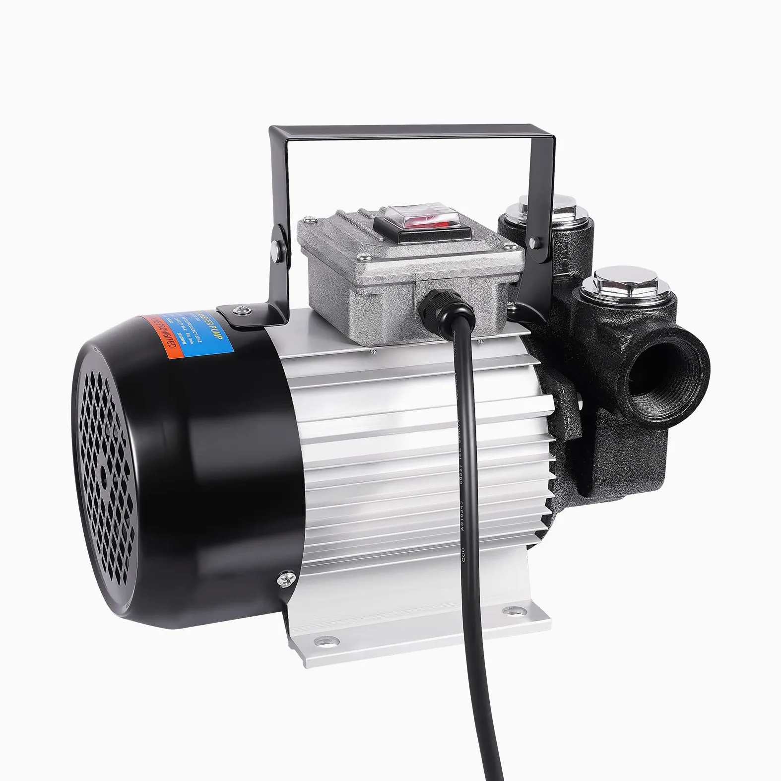 Bomba de combustible 550 W, bomba diesel 60 L/min, caudal máximo, bomba de aspiración universal 230 V ± 10 (Dc), bomba diésel autocebante con 2 mangueras y pistola de aceite LG-1008