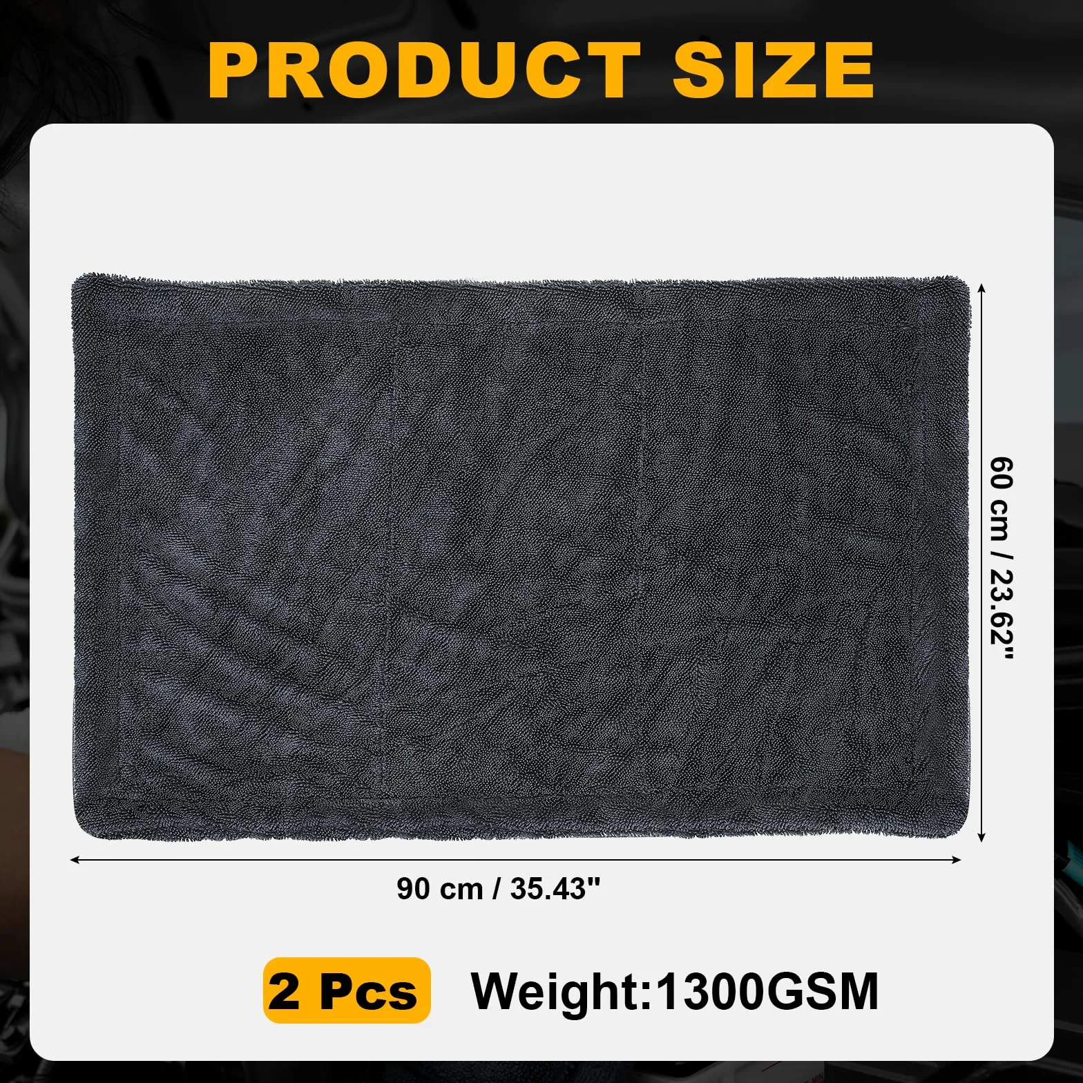 QUARKZMAN 2 Pcs Toallas De Microfibra para Auto 24 X 35 Pulgadas Toalla De Microfibra Ultra Absorbente para Cuidado Pulido Detallado Y Encerado Paños De Doble Capa para Auto