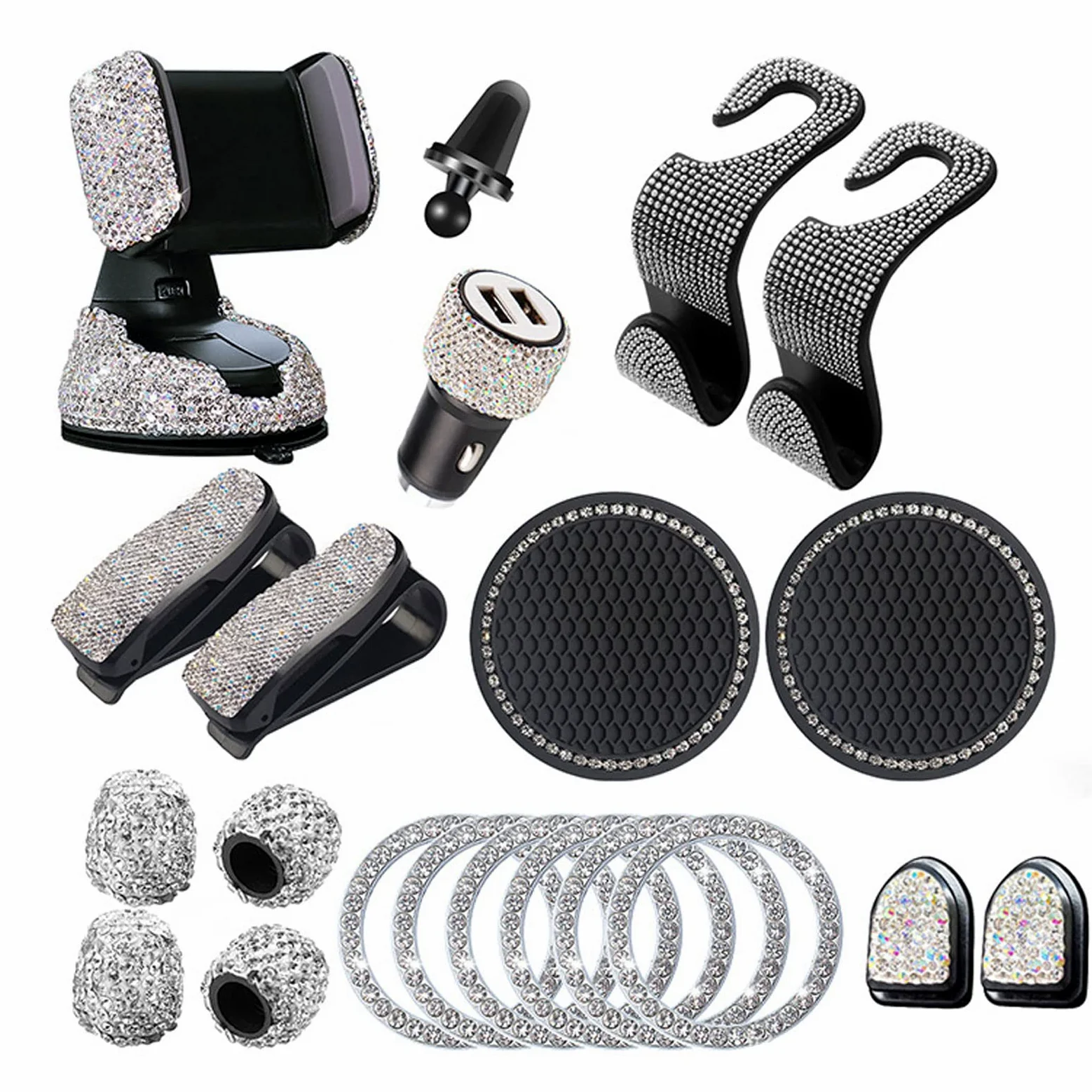 Bling Auto Accesorios Interior Mujeres Brillantes Soporte para gafas para coche Zündring