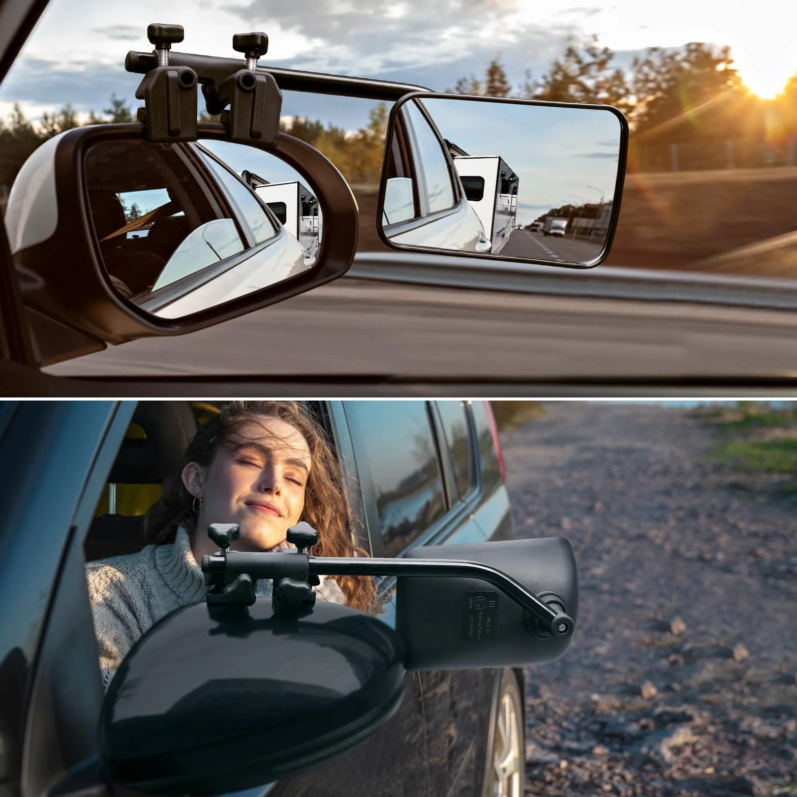SUPAREE Espejos Caravana Coche Retrovisores Caravana Coche Espejo Retrovisor caravana coche para Remolque Furgoneta Camion Tractor Universal 2 Unidades